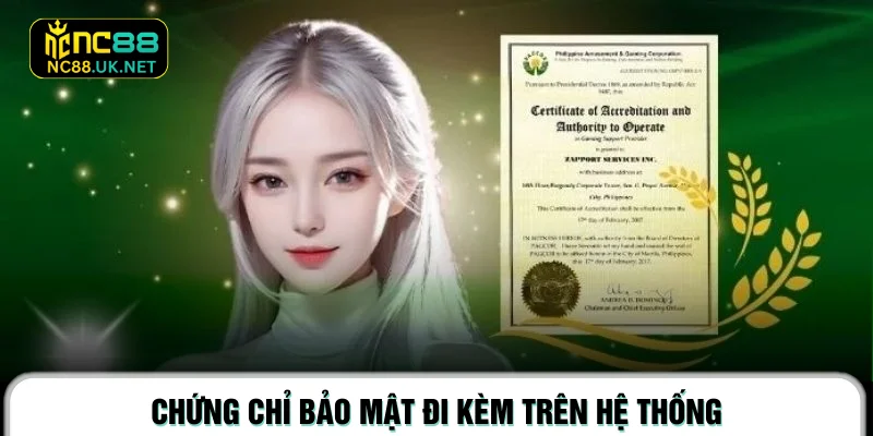Chứng chỉ bảo mật đi kèm trên hệ thống